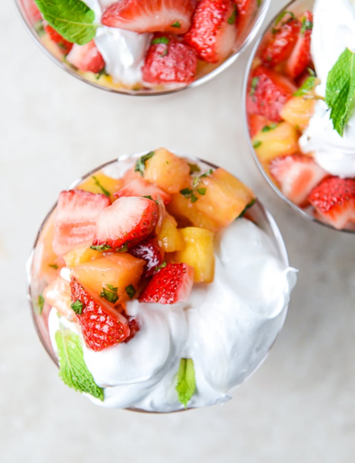 Strawberry Mango Mint Julep Fruit Salad With Whipped Marshmallow