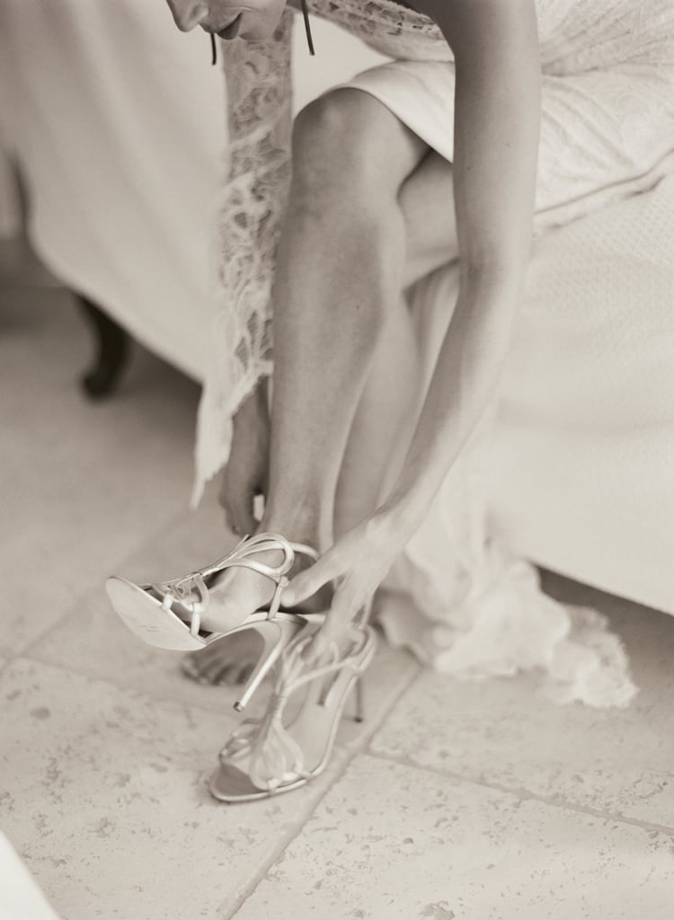 15. Bride Putting On Shoes