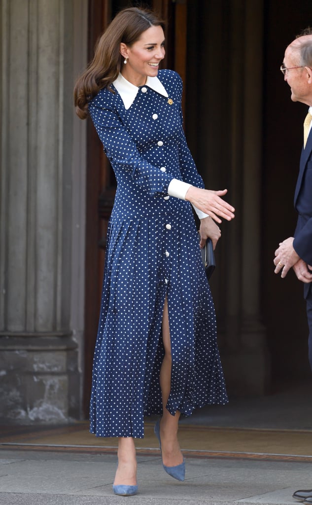 Kate Middleton Wears Polka-Dot Dress to Bletchley Park 2019