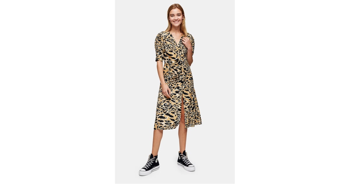 Topshop leopard midi dress sales