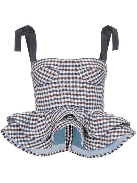 Silvia Tcherassi Junquillo Peplum Bustier Vest Top