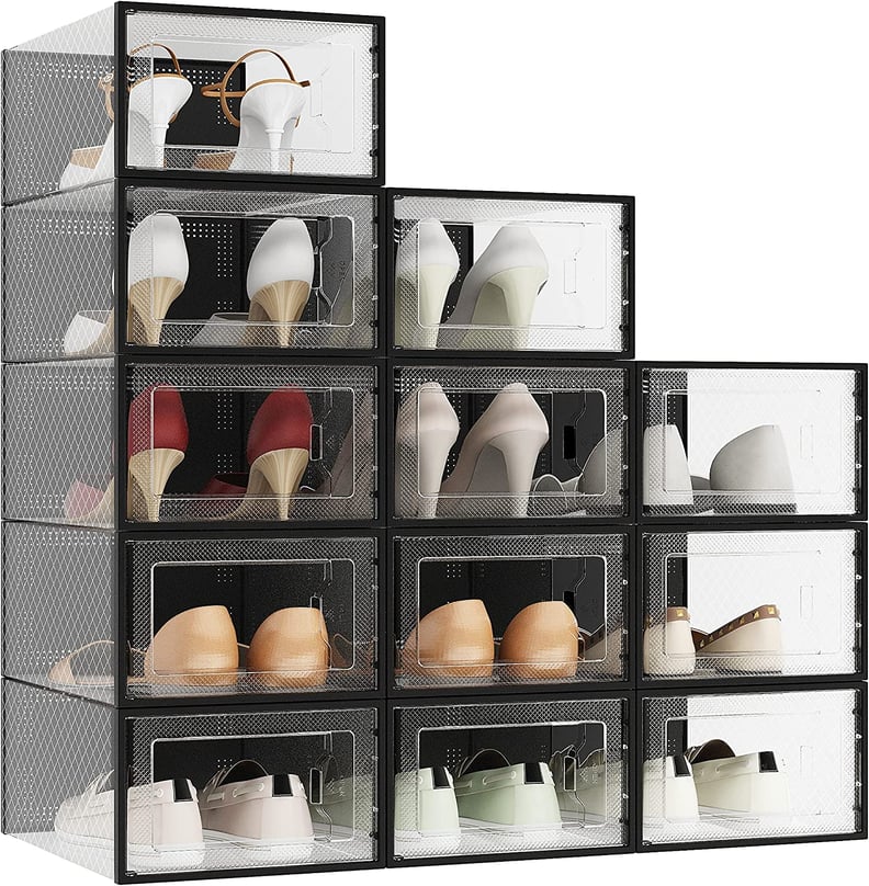 Clear Plastic Stackable Shoe Organizer (12 Pack)