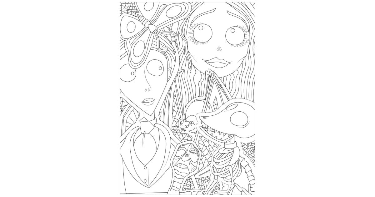 Corpse Bride Printable | Printable Halloween Coloring Pages For Adults