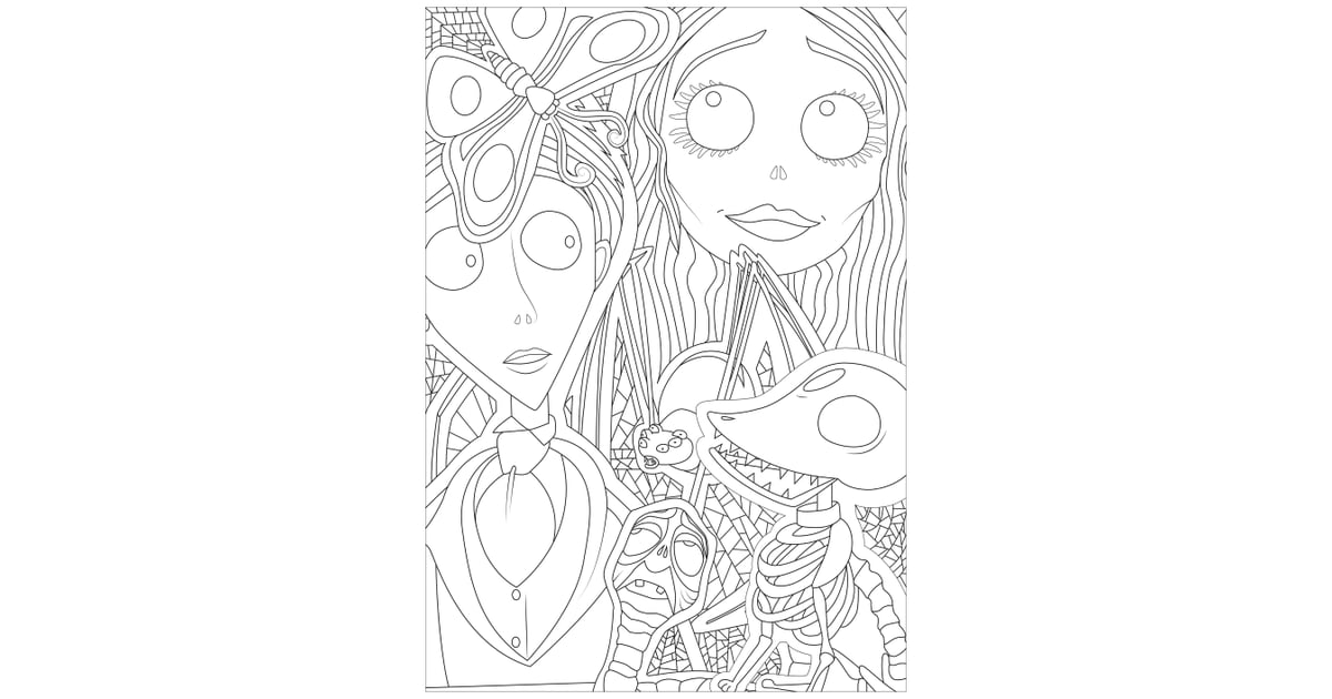 Corpse Bride Printable Printable Halloween Coloring Pages For Adults
