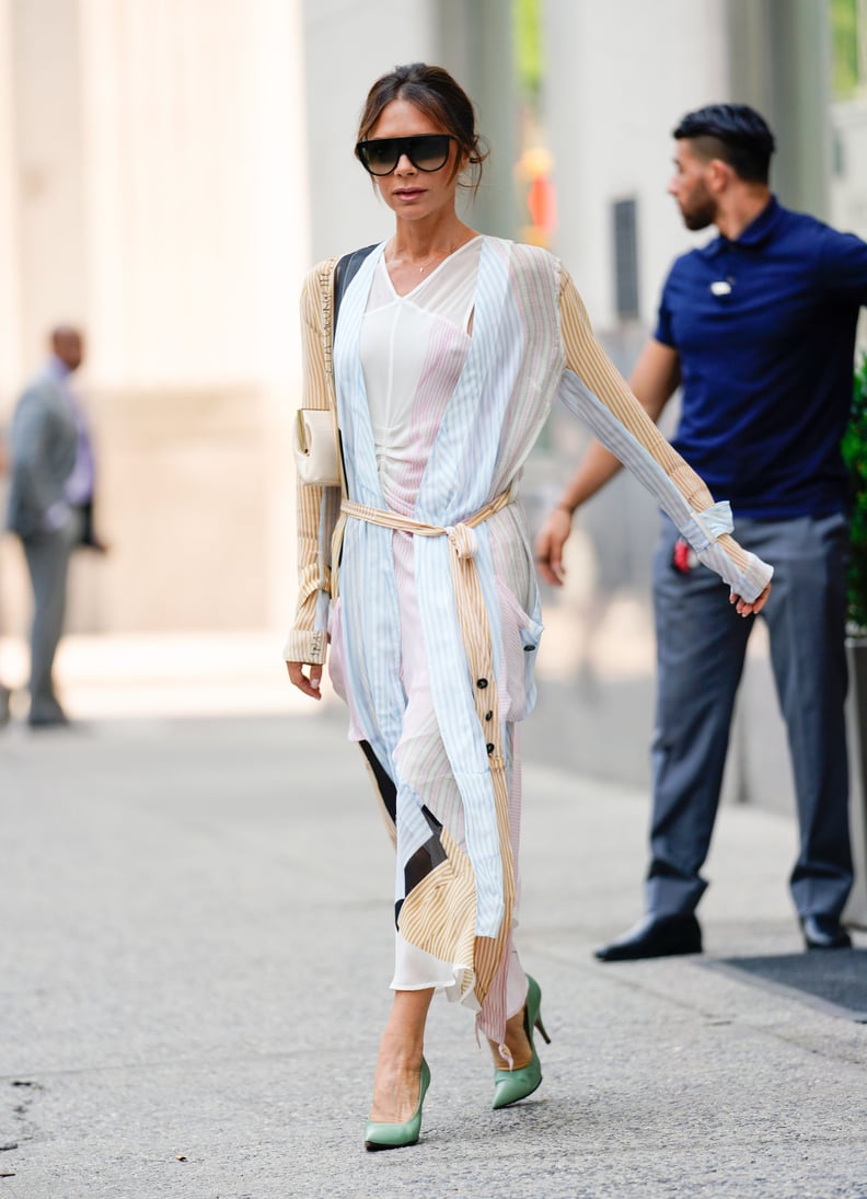 Victoria Beckham Green Heels in NYC 2018 | POPSUGAR Fashion