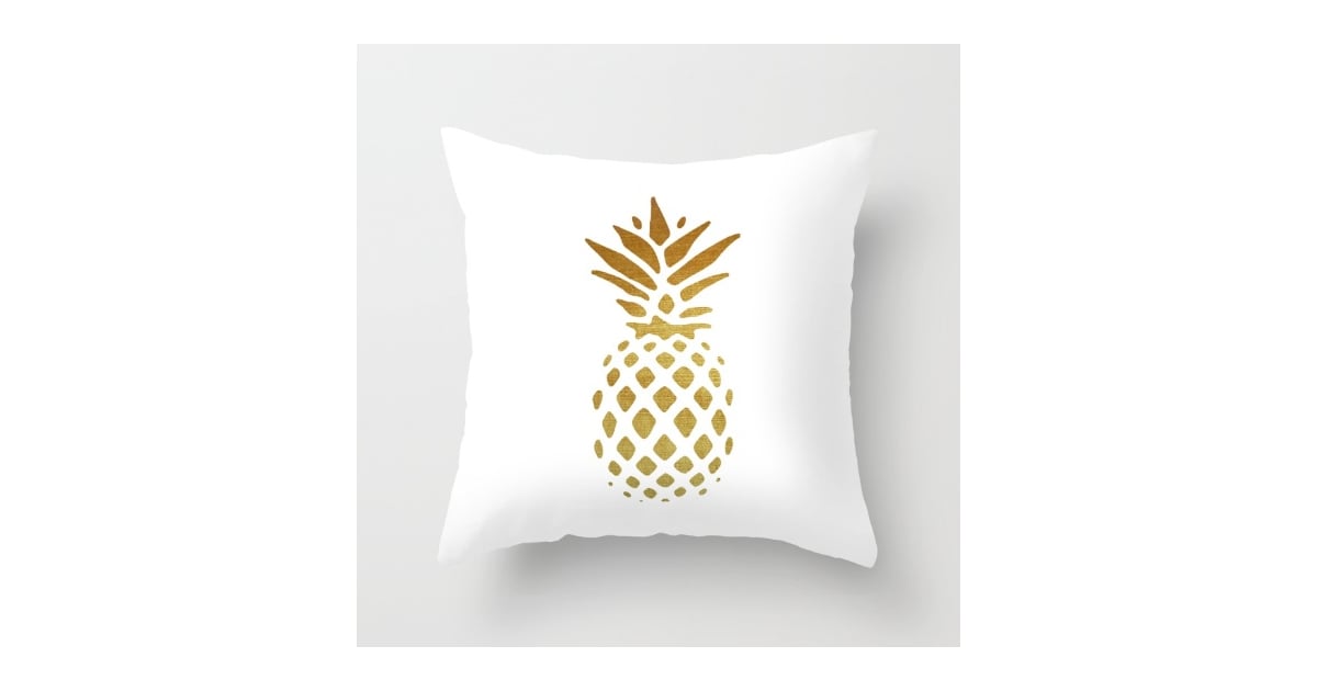 Golden Pineapple Throw Pillow Cover (20) Affordable Summer Bedroom
