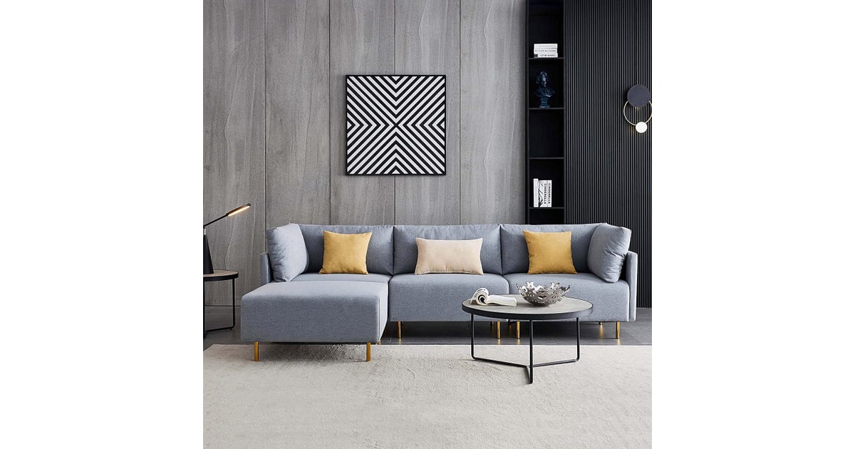 Best Modern Sectional Linen L Shaped Sectional Sofa 