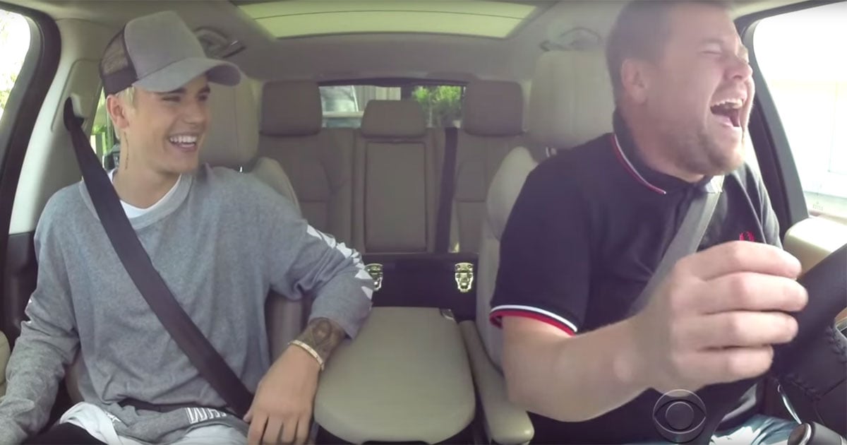 Justin Bieber Second Carpool Karaoke With James Corden 2015 Popsugar Celebrity 