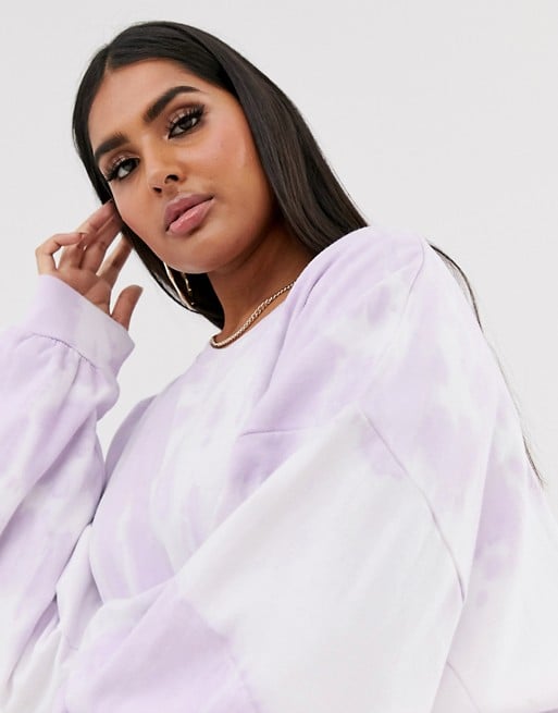 New Girl Order Curve Oversized Sweatshirt in Pastel Tie-Dye