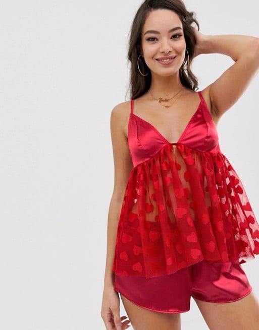 ASOS Satin Heart Set | Best Red Lingerie | POPSUGAR ...