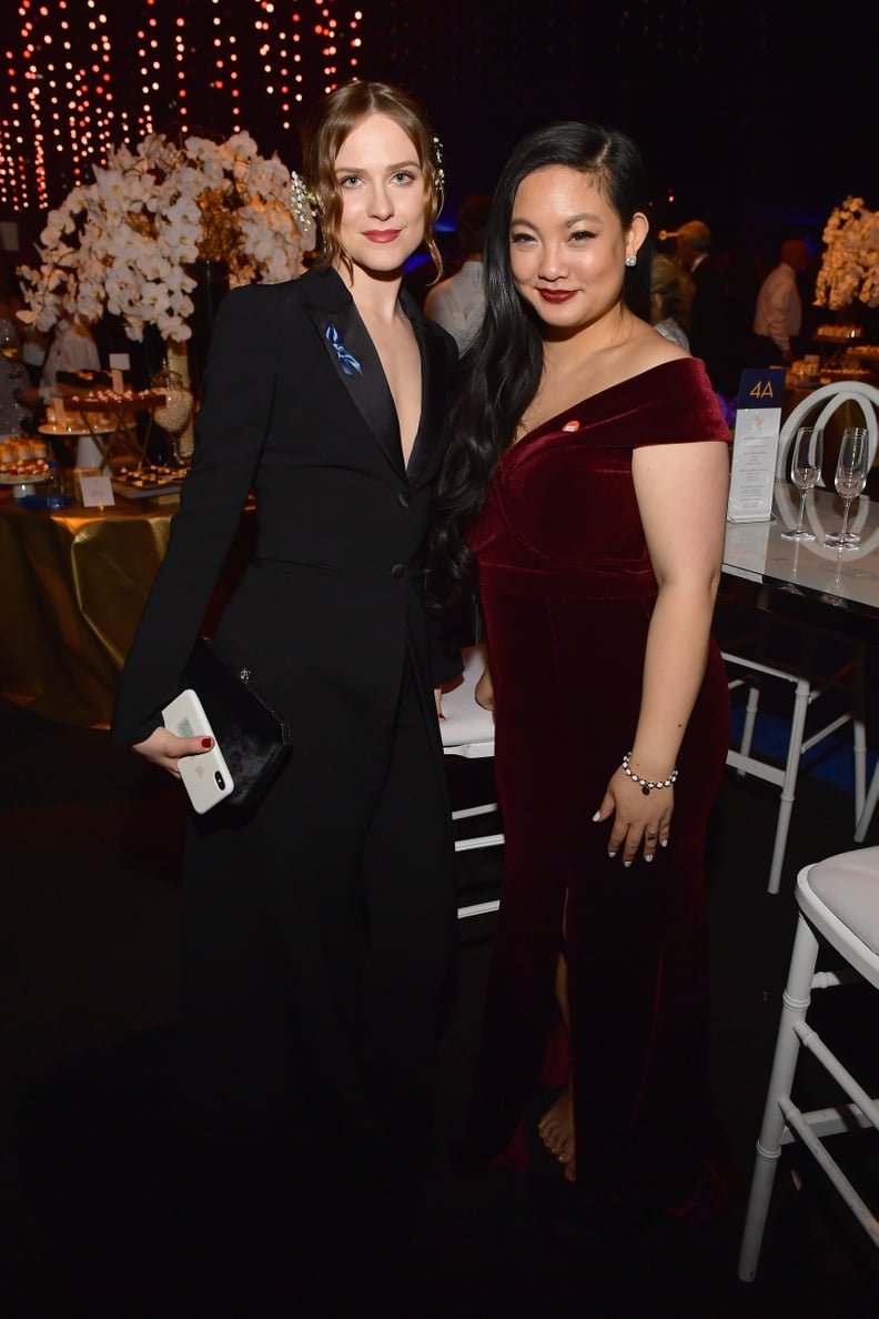 LOS ANGELES, CA - SEPTEMBER 17:  Evan Rachel Wood (L) and Amanda Nguyen attend the 70th Emmy Awards Governors Ball at Microsoft Theater on September 17, 2018 in Los Angeles, California.  (Photo by Matt Winkelmeyer/WireImage,)
