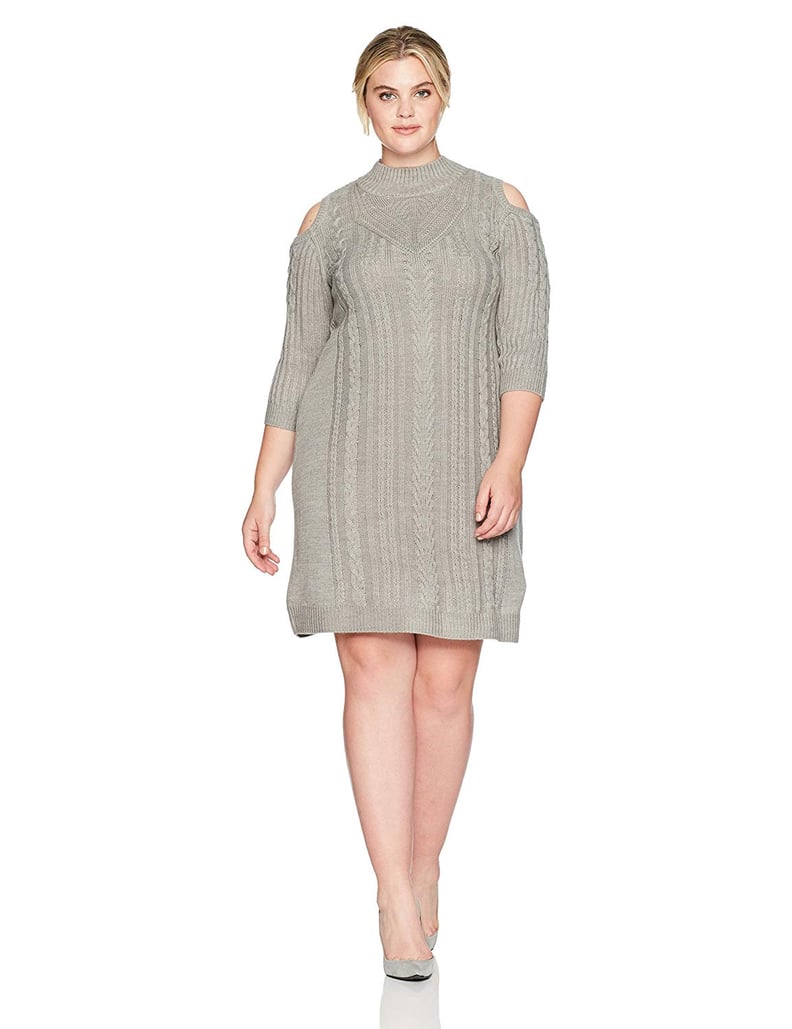 Jessica Howard Cold Shoulder Cable Knit Dress