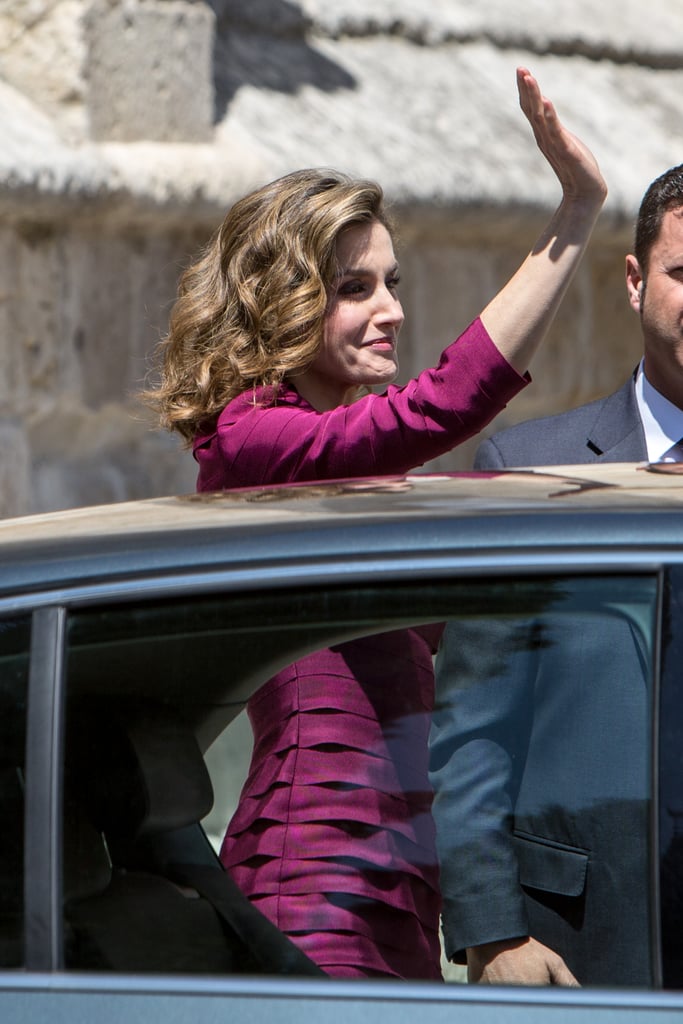 Queen Letizia Purple Felipe Varela Dress