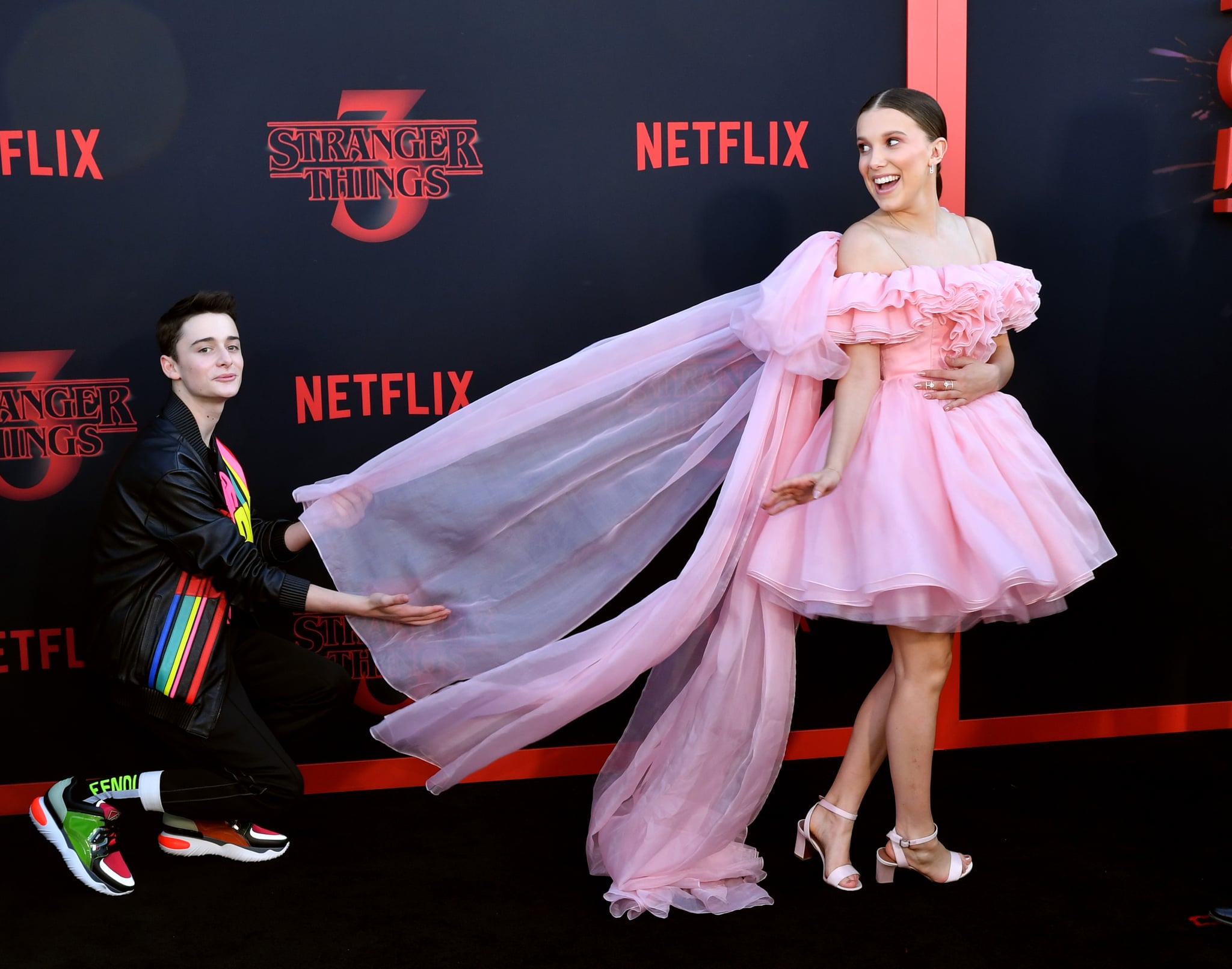 Noah Fluffed Millie S Dress At The Stranger Things Season 3