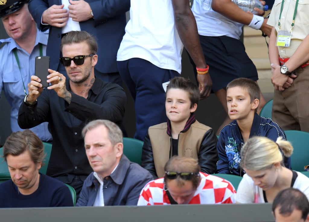 David Beckham With Sons At Wimbledon 16 Popsugar Celebrity