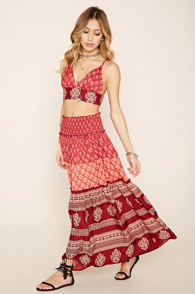 Forever 21 x R by Raga Maxi Skirt ($48) and Crop Top ($35)