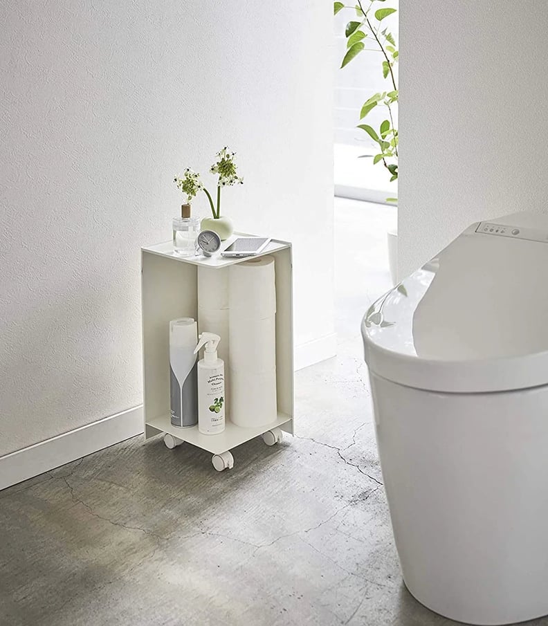 Yamazaki Tower Rolling Slim Bathroom Cart - White