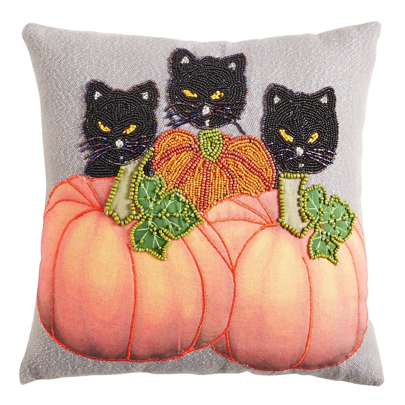 Black Cats and Pumpkins Pillow