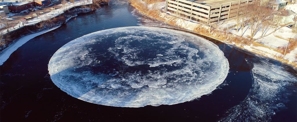 Spinning Ice Disk in Westbrook, Maine, January 2019