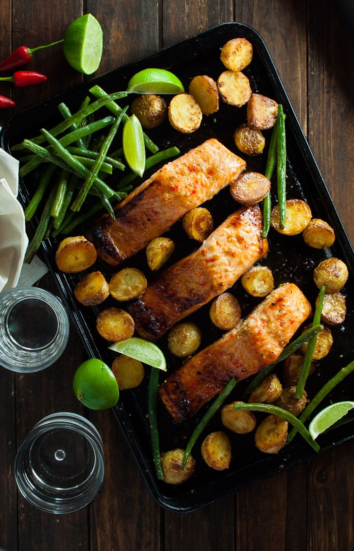 HoneyLime Salmon With Potatoes and Green Beans OnePot Fall Dinner