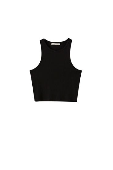 pull&bear Ribbed cropped tank top