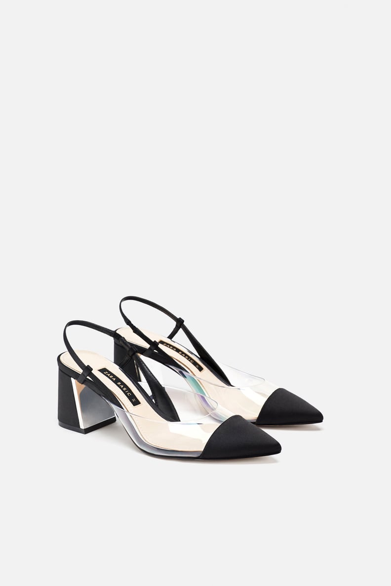 Zara Heeled Slingback Vinyl Shoe