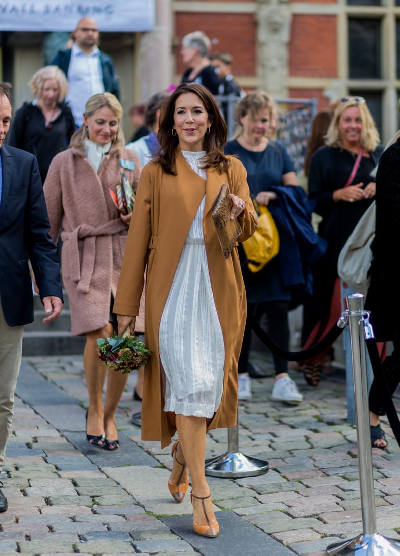 Princess Mary Wearing a Trench and White Dress, 2016