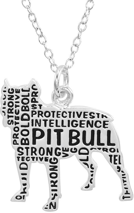 Silver Plated Pit Bull Pendant Necklace ($50)