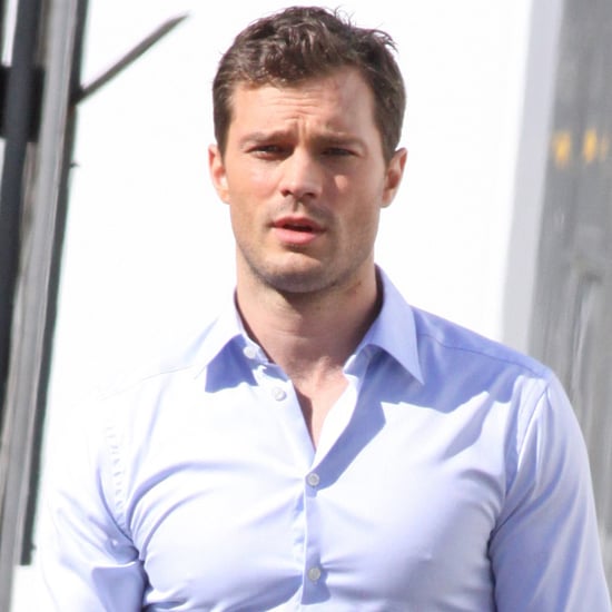 Jamie Dornan Throwing a Football on Fifty Shades Darker Set