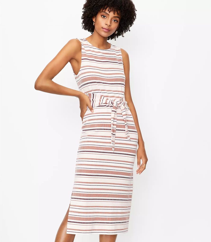 If You Love Stripes on Everything: Loft Striped Tie Waist Midi Dress