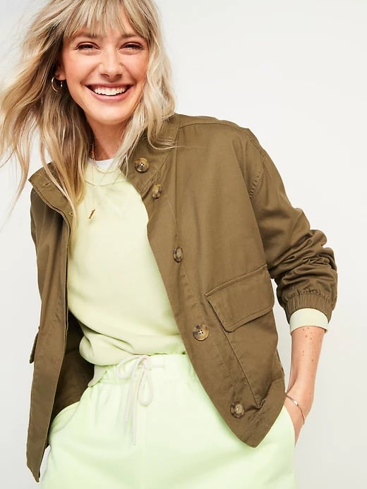 Old Navy Cropped Twill Utility Jacket