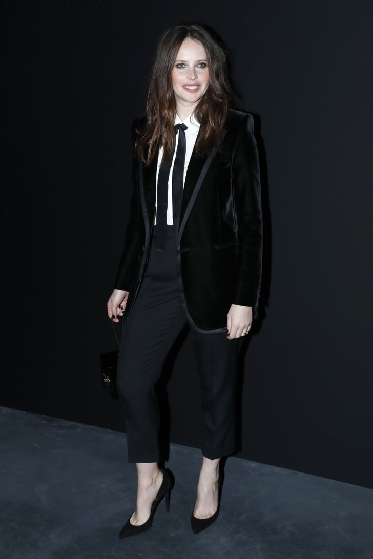 Felicity Jones at Saint Laurent Fall 2019 | Celebrities in the Front