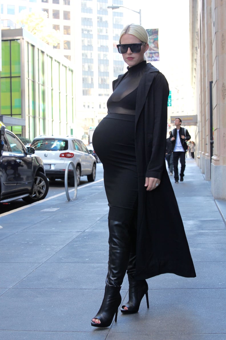 kim kardashian pregnant green dress Inside Kim Kardashian's Chic Maternity Look: Topshop Dress and Saint  Laurent Necklace