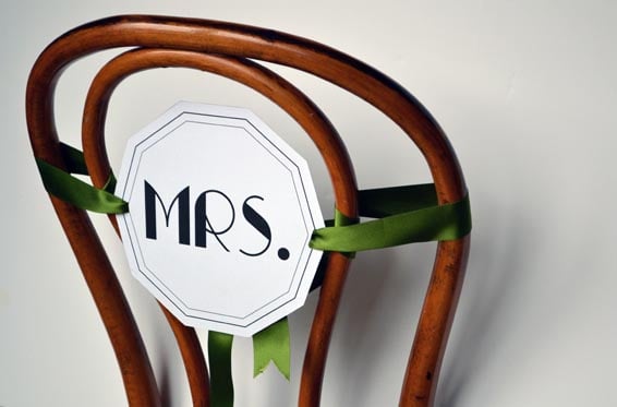 Art Deco Mr. and Mrs. Signs