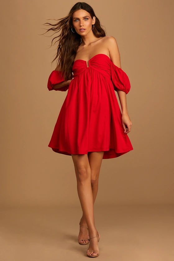 red spring wedding guests outfits for women