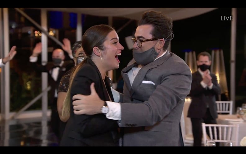 Annie Murphy and Dan Levy at the 2020 Emmys