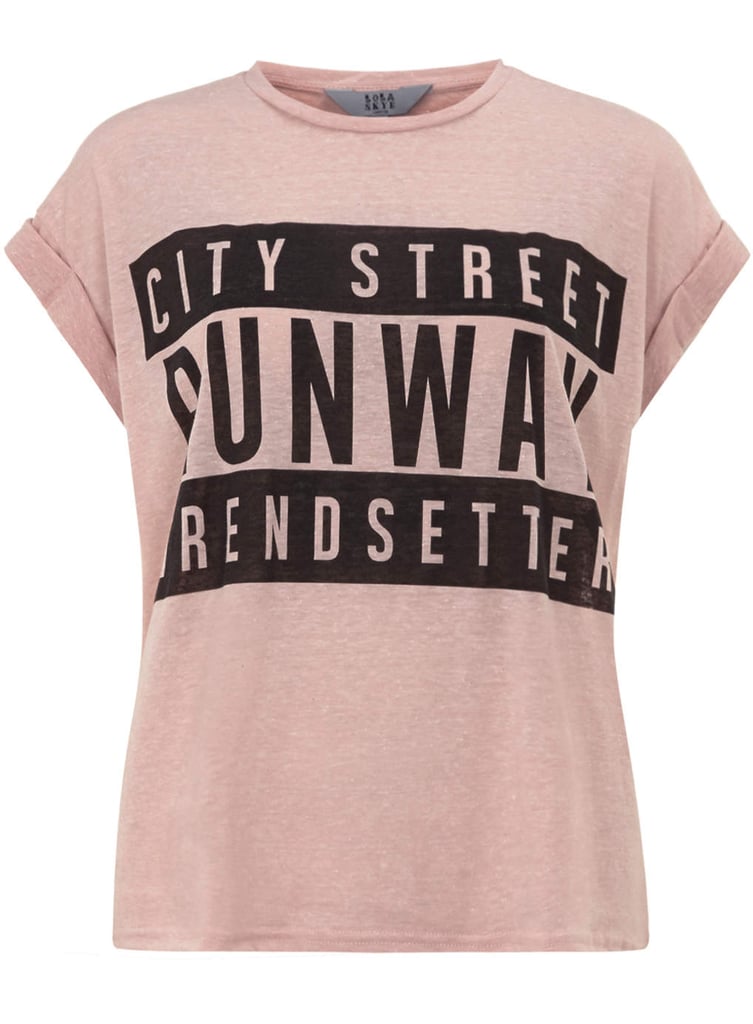 Dorothy Perkins Lola Skye Peach Slogan Tee