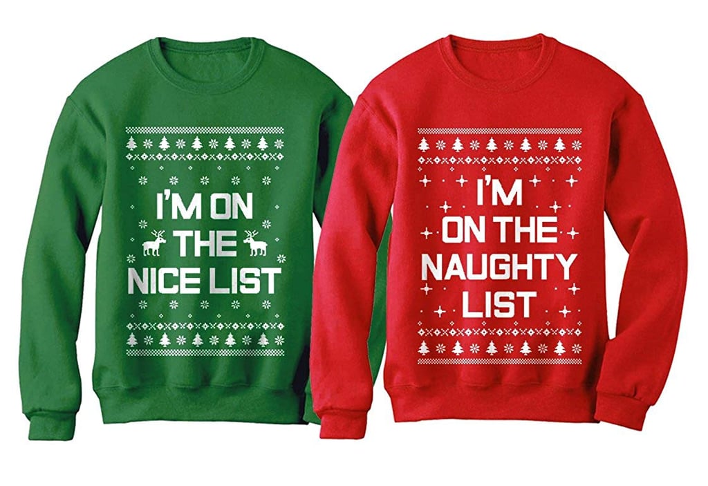Xmas Nice And Naughty List Ugly Christmas Set Ugly Christmas Sweaters