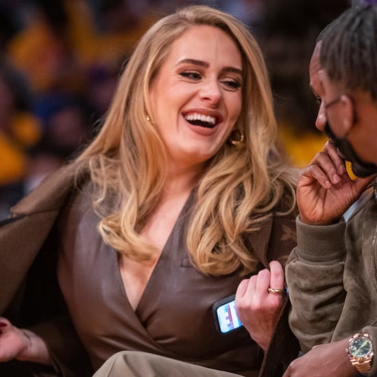 Adele Wears a Louis Vuitton Coat to the NBA Season Opener