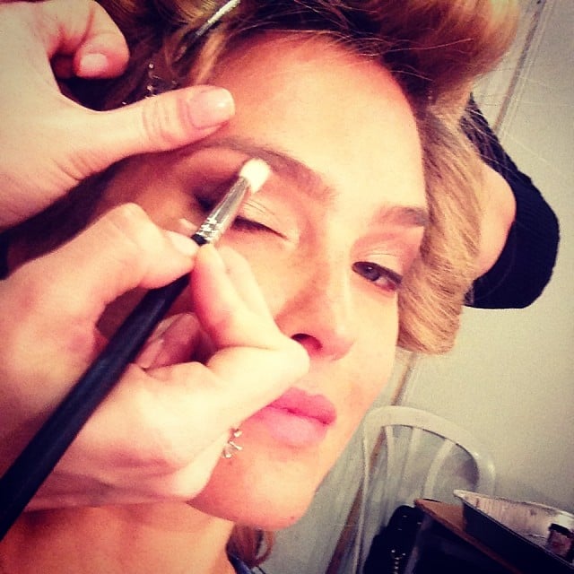 Bar Refaeli got her makeup done before an episode of X Factor Israel