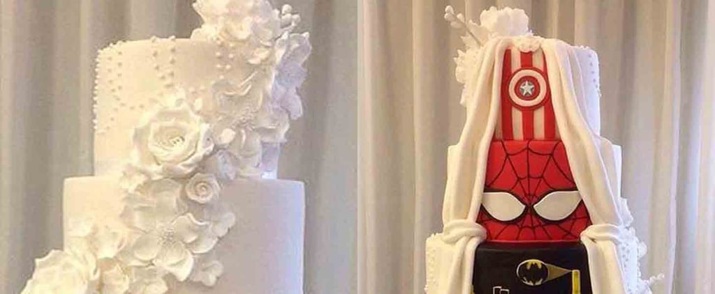 Two-Sided Marvel Wedding Cake