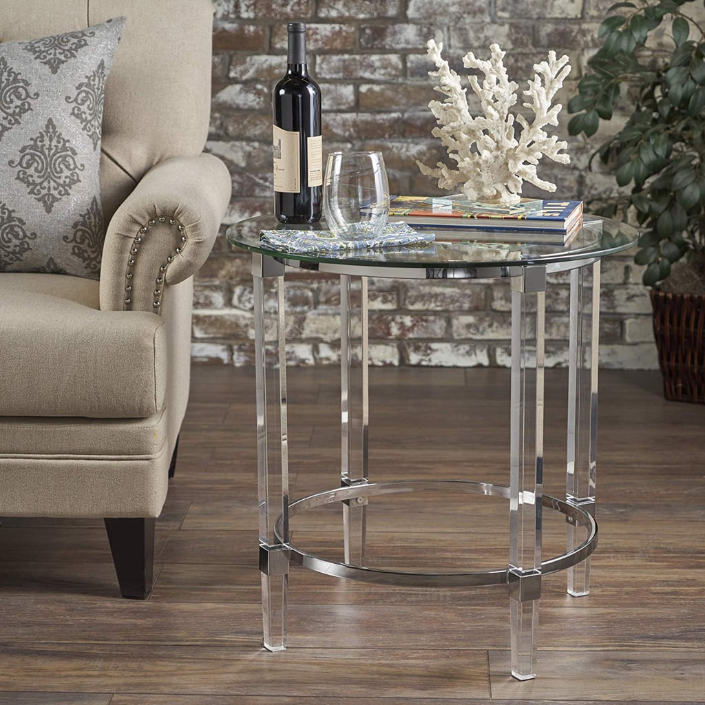 Christopher Knight Home Orson Acrylic and Tempered Glass Square Circular Table