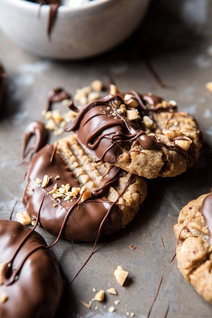 5-Ingredient Chocolate Dipped Peanut Butter Cookies