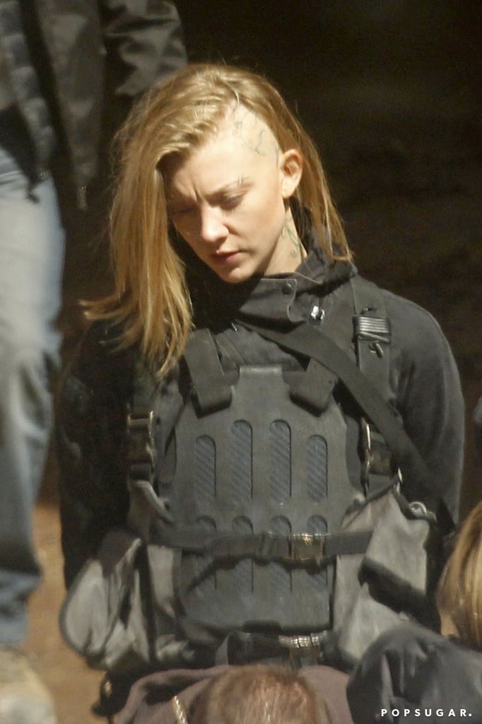 Natalie looked serious with her dramatic haircut.