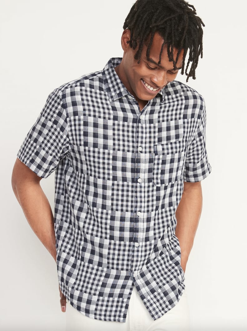 Old Navy Matching Gingham Everyday Short-Sleeve Shirt For Men