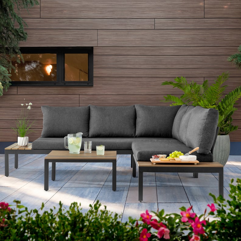 A Modern Set: Better Homes & Gardens Bryde Sectional Sofa and Loveseat Low Seating Patio Set