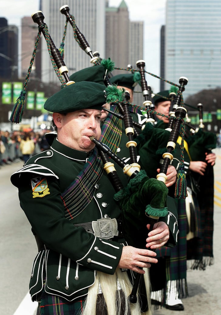 And there's a big parade, including bagpipes. St. Patrick's Day in