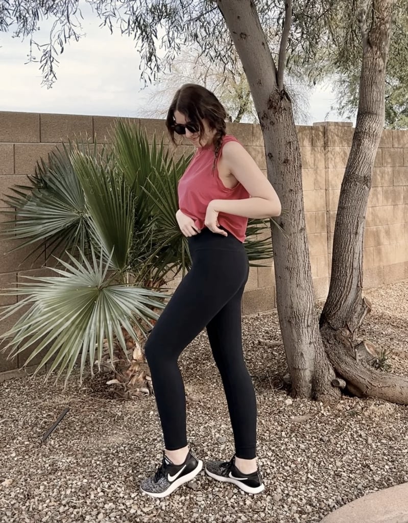 Carbon38 High Rise Full-Length Legging in Melt ($108)
These cult-favorite leggings are exceptional for everyday wear. The stretchy pant is made of a body-hugging material that wraps around the leg without constricting it — giving your booty a seriously great lift in the process. Read our review of the Carbon38 High Rise Leggings.
Pros: They offer a comfortable level of support for daily wear and low-impact exercises without feeling overly restrictive.
Cons: Some reviewers said this Carbon38 legging is too sheer and fits more like a tight versus a legging.
Material: Nylon, spandex.
Length: 26"
Colorways: 3
Sizes: XXS-XL 
Who it's best for: They're ideal for those who want leggings that can seamlessly transition from low-impact workouts (like yoga, Pilates, barre) to everyday casual wear, and even dressed up for more stylish occasions.
Extras: Reviews suggest they are opaque and provide good coverage, even during bending or stretching.
Editor Quote:  "They hug my body perfectly and I never have to worry about them sliding down or not holding their shape during a workout. The bottoms have a contoured design that accentuates curves and keeps everything feeling supported and in place, but they're also not too snug to the point that I feel constricted." —Angela Elias, former contributing editor