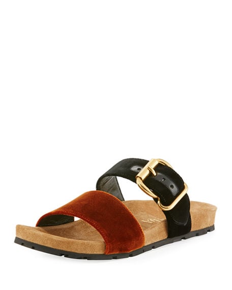 Prada Double-Strap Flat Slide Sandal