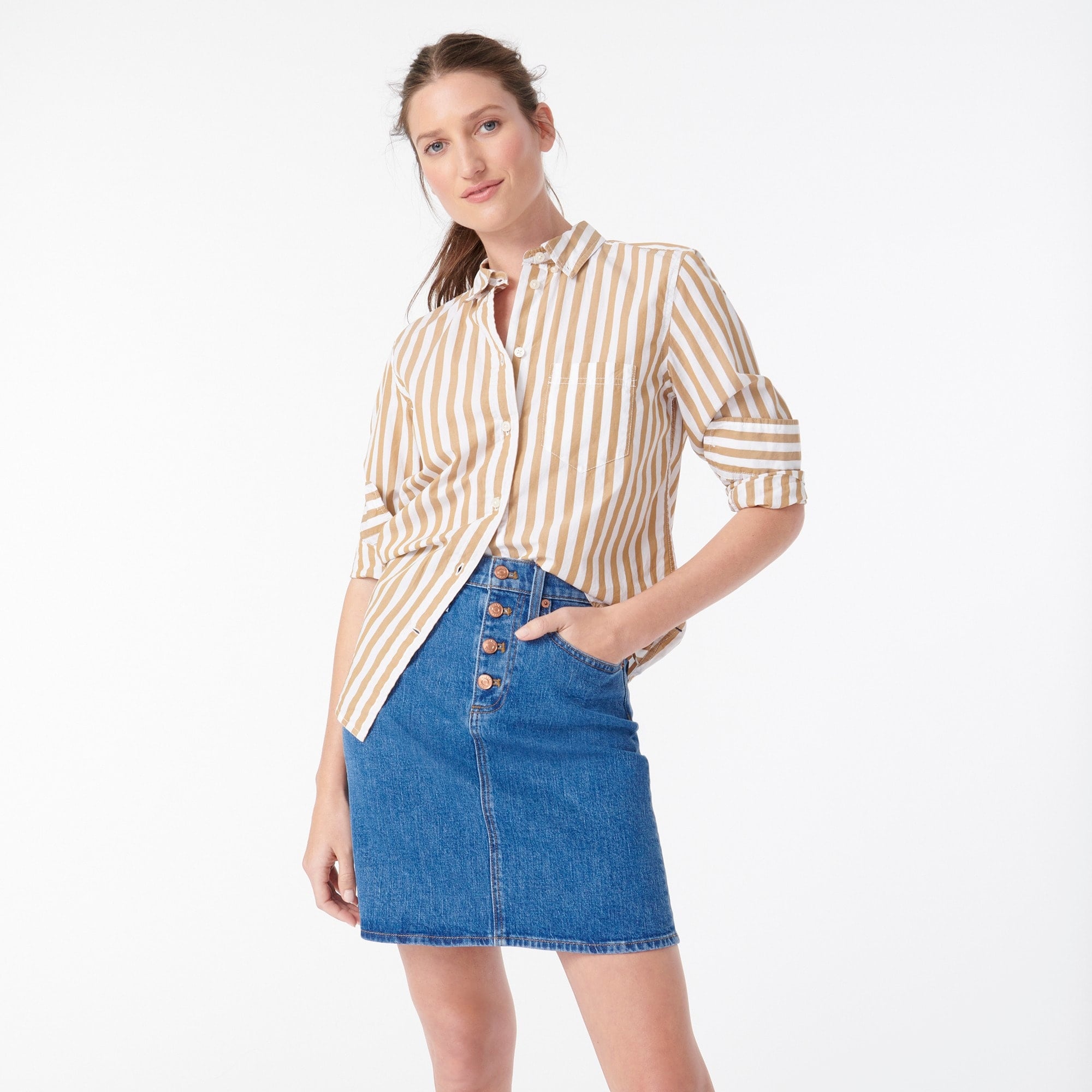 J crew hot sale jean skirt